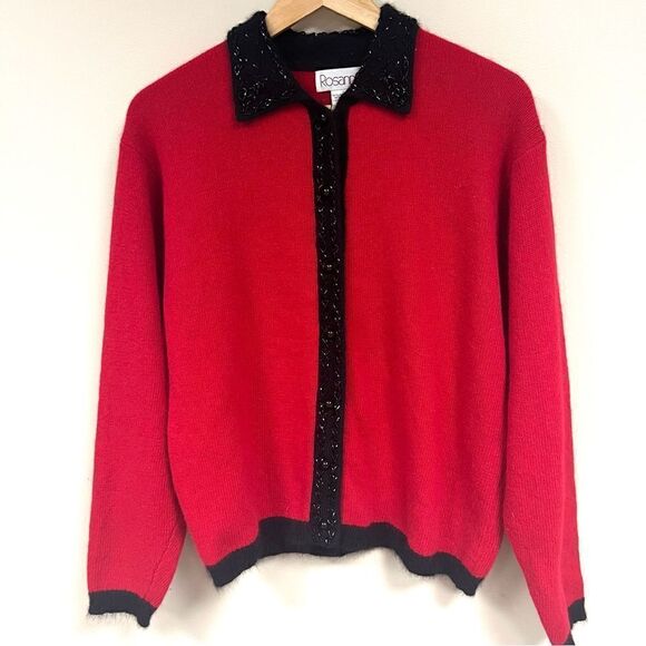 - Rosanna red Lambswool blend with sequins. Size M - Picture 1 of 5